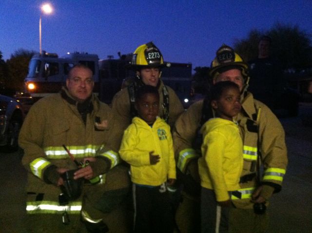 The boys and the firefighters 